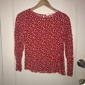 GAP Girls Red and White Hearts Blouse